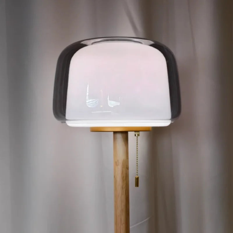 Modern Glass Floor Lamp 148cm Remote Dimmable LED