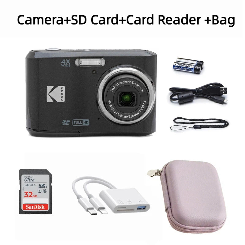Kodak Pixpro FZ45 Black Compact 16MP Digital Camera with 4x Zoom and Memory Card