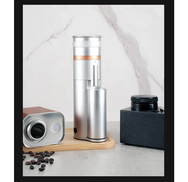 Stepless Espresso Bean Grinder for Cold Brew Silver