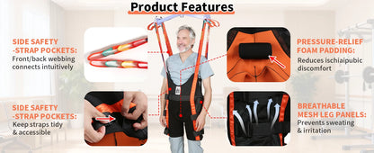 Professional Large Walking Assist Lift Sling Hoist 500lbs