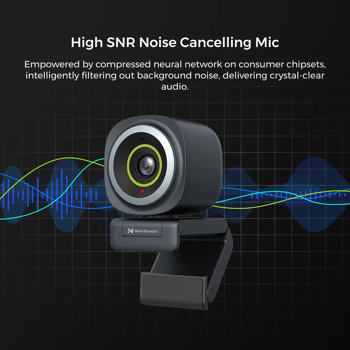 4K HDR Webcam with Autofocus Noise Cancelling Mic