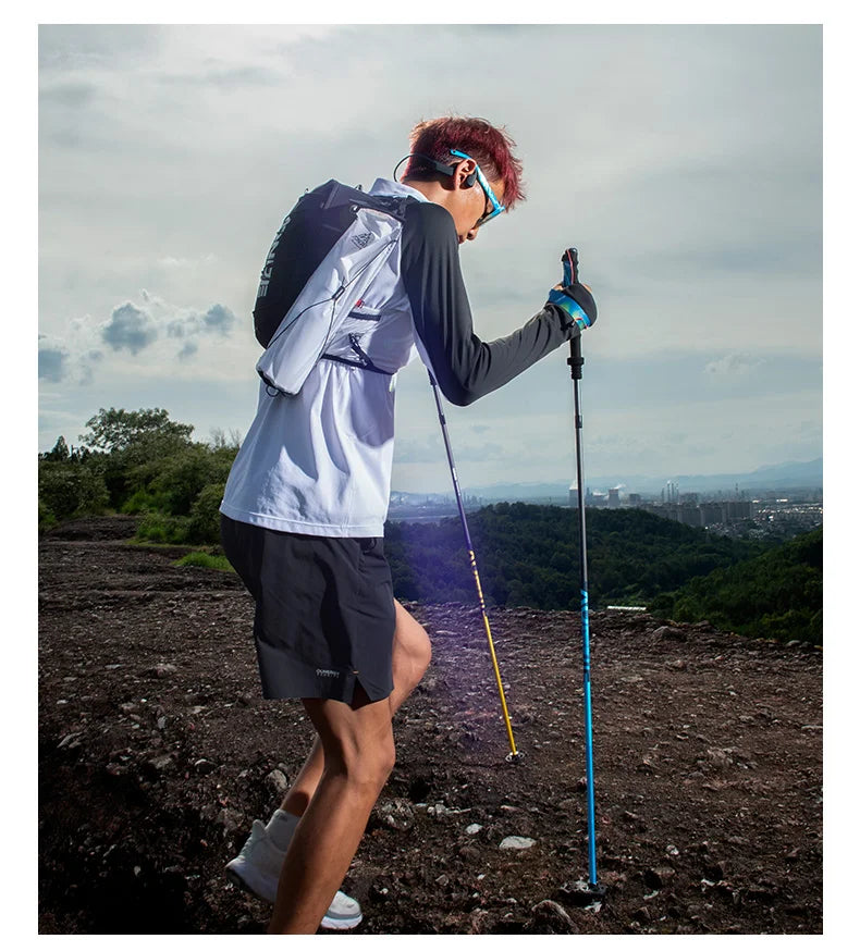 2PC Blue Carbon Fiber Ultralight Hiking Poles 120cm