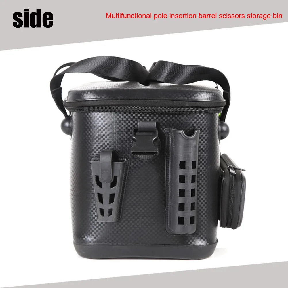 Small Waterproof Black Fishing Bag for Rods and Bait