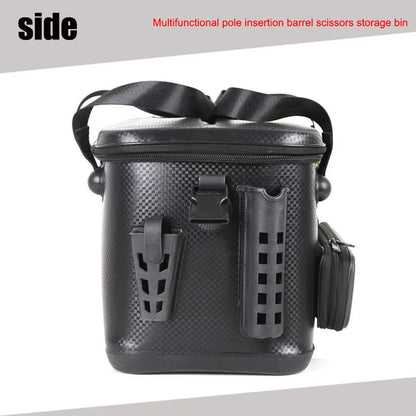 Small Waterproof Black Fishing Bag for Rods and Bait