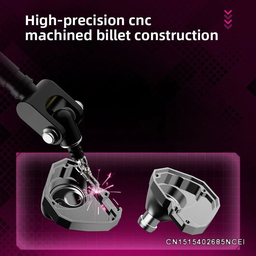 HiFi Wired Earphones 10mm Dynamic Driver Detachable Cable