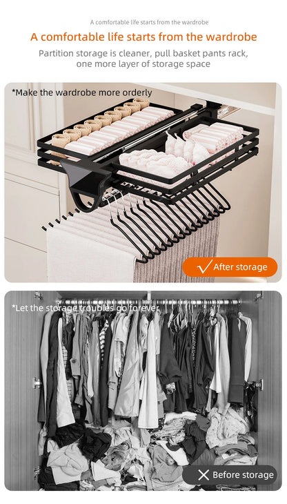 505mm Telescopic Trouser Rack Wardrobe Slide Rail