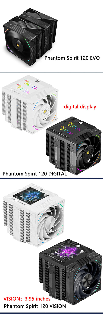 White Digital CPU Cooler with Dual Tower Radiator