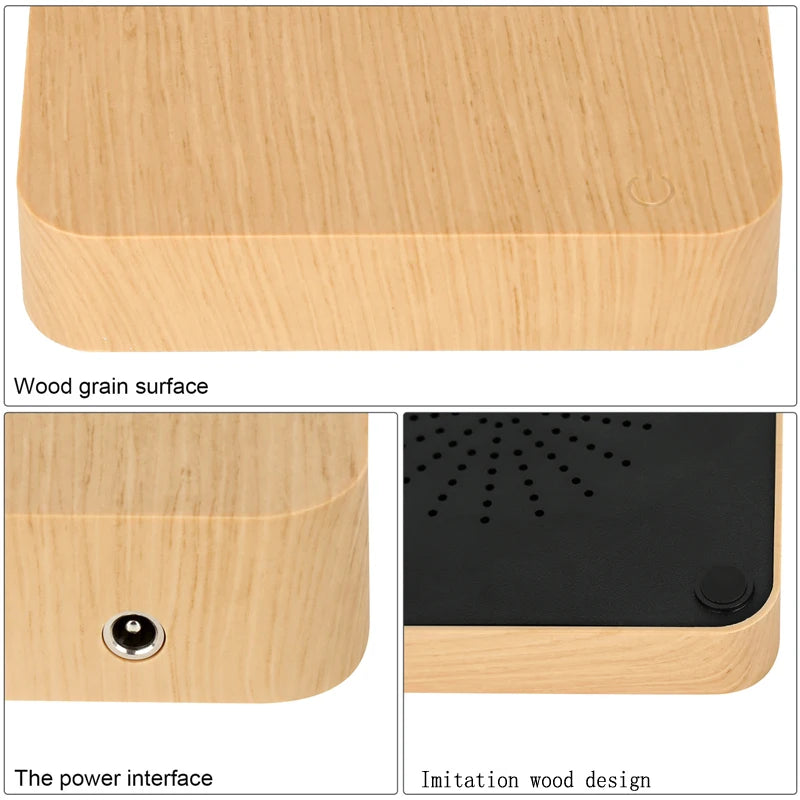 Modern Desk Decor Levitating Flower Pot Light Wood