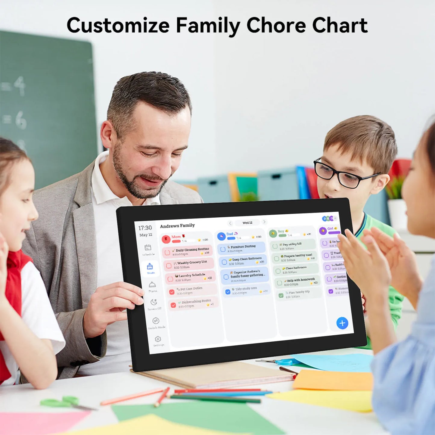 Touch Screen Digital Frame Ivory 15.6 Inch WiFi Sync