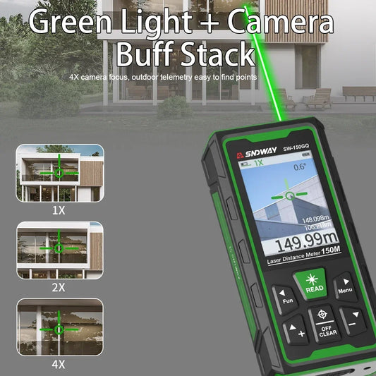 Portable 150m Laser Distance Measure LCD Rangefinder Tool