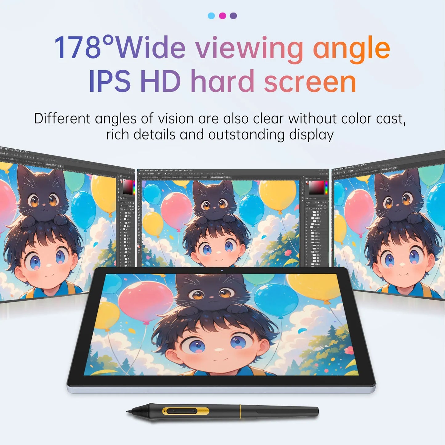 Portable Graphics Tablet 10.1 Inch IPS Finger Touch Display