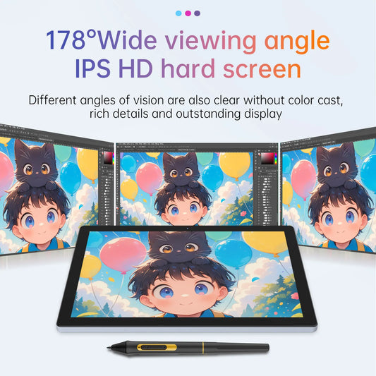 Portable Graphics Tablet 10.1 Inch IPS Finger Touch Display