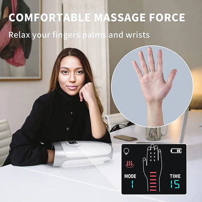 Portable Hand and Finger Massage Device with Heat