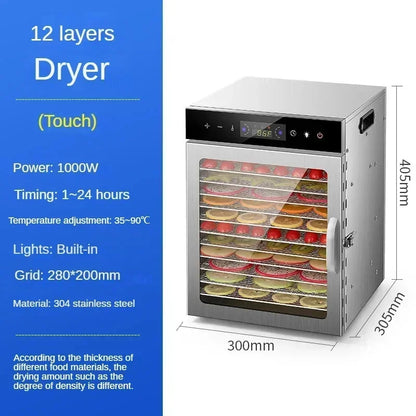Waterproof 12 Layer Dehydrator for Fruit and Meat