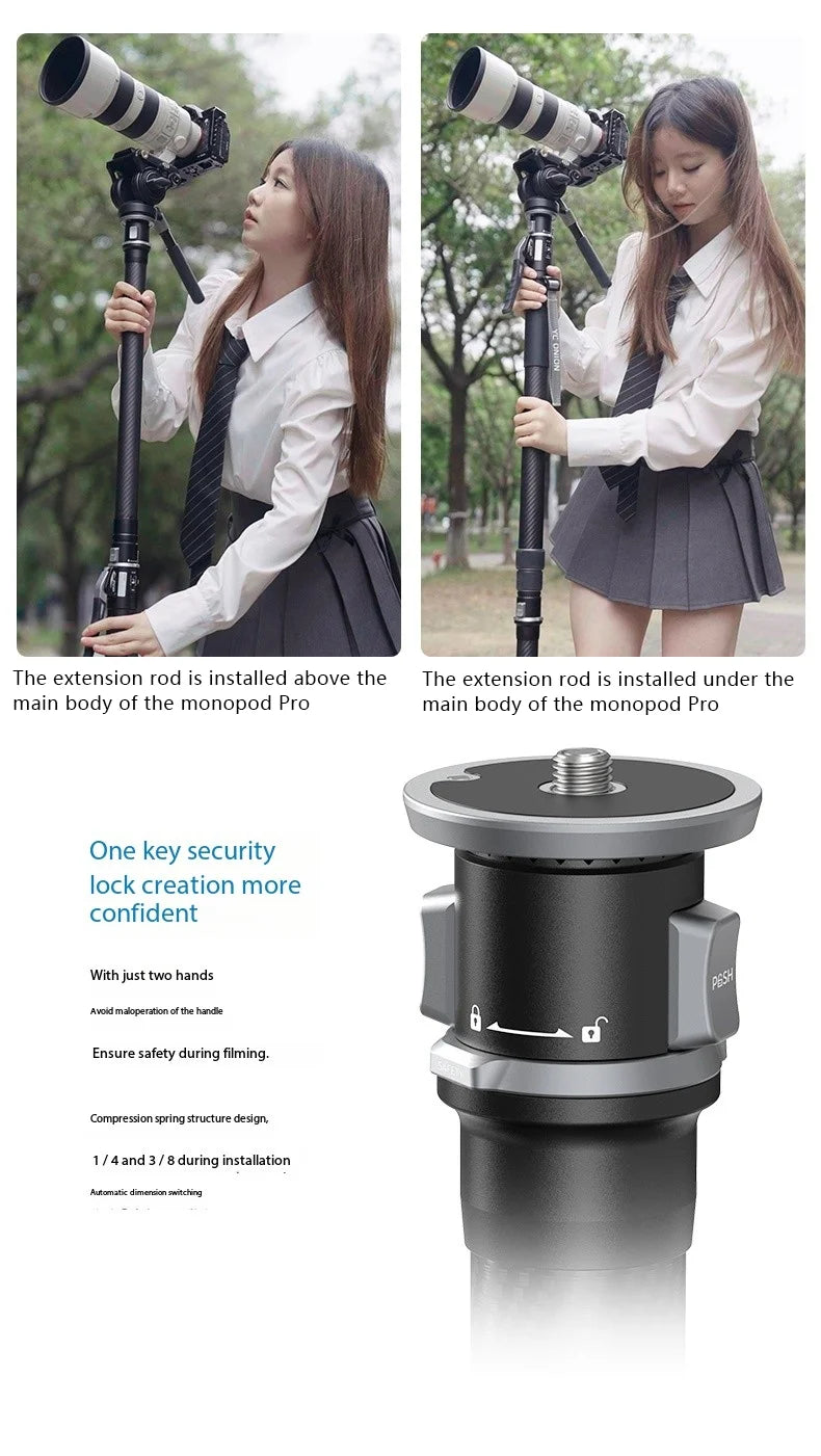 Carbon Fiber Travel Monopod with Pedal Base FH60