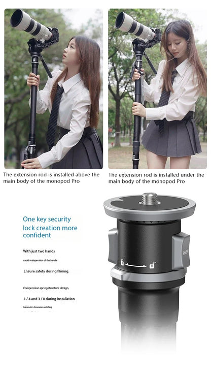 Carbon Fiber Travel Monopod with Pedal Base FH60