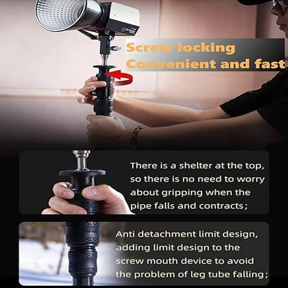 79 Inch Camera Monopod Light Stand with Round Base 2-Pack