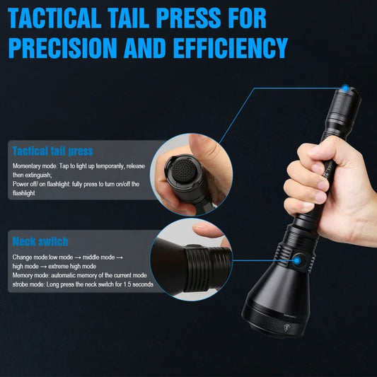 Rechargeable Tactical LED Flashlight with Battery 4800 Lumen