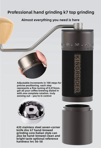 Precision Hand Coffee Grinder Portable for Home and Travel