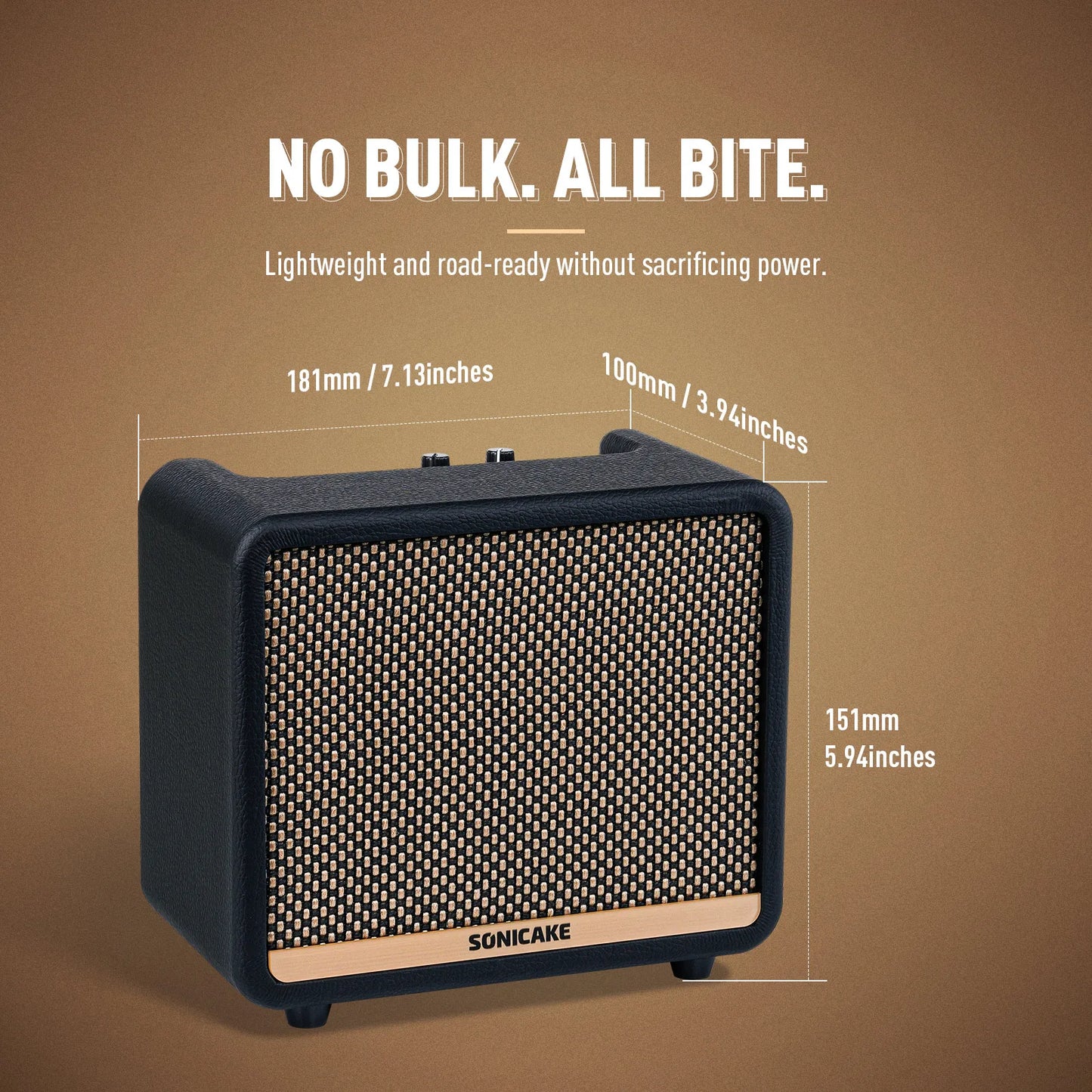 Portable Guitar Practice Amp 10W with 100 Presets