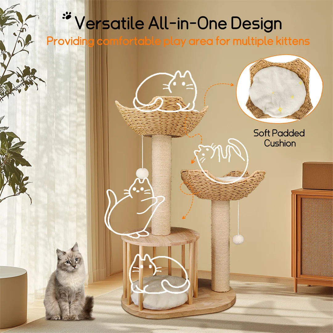 3 Tier Cat Climbing Tower with Scratching Post
