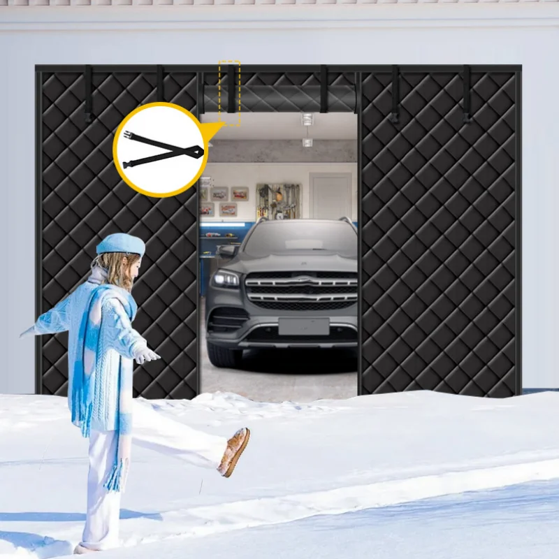 8x7FT Magnetic Garage Door Insulated Curtain Black