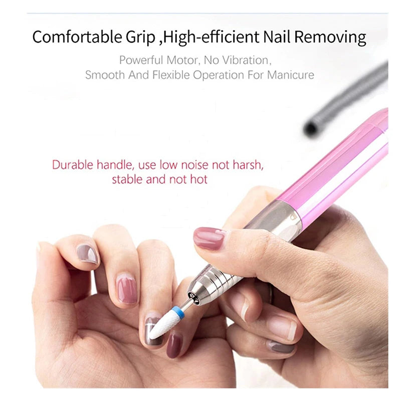 Rechargeable Nail Drill with LED UV Nail Lamp Set