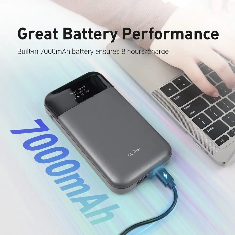 Portable 4G LTE Router with MicroSD Storage and VPN
