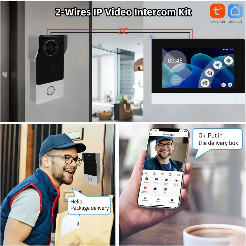 Smart 1080p 7 Video Intercom with 32GB