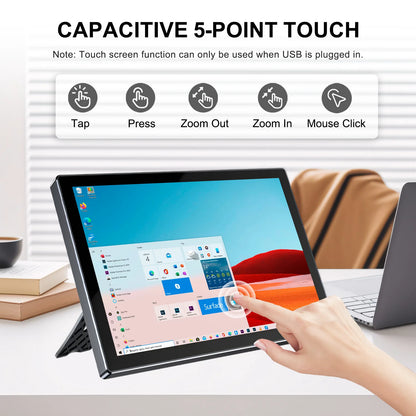 Portable 10.1-Inch Touchscreen Monitor IPS Full HD USB-C