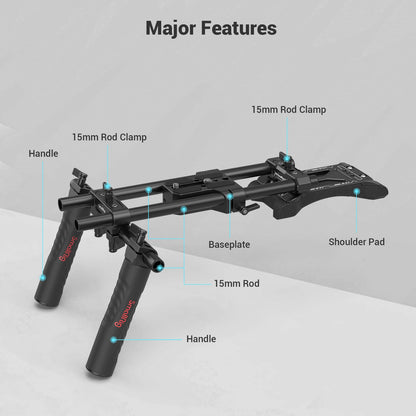 Adjustable DSLR Shoulder Mount Rig for Stable Video Shooting