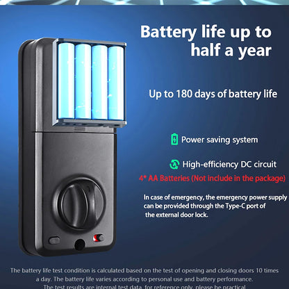 Silver Smart Fingerprint Door Lock with WiFi and Keypad