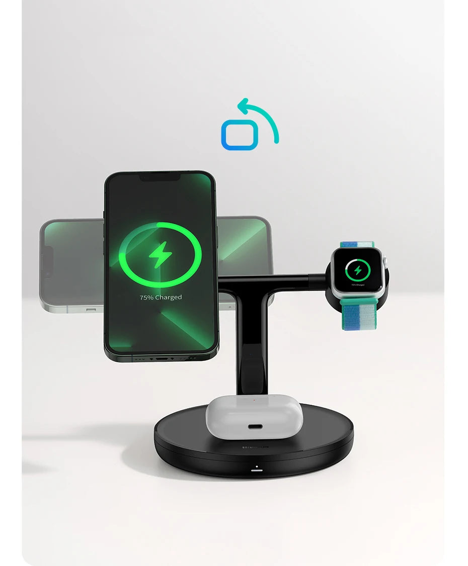 Wireless Charging Station for Phone Earbuds and Watch