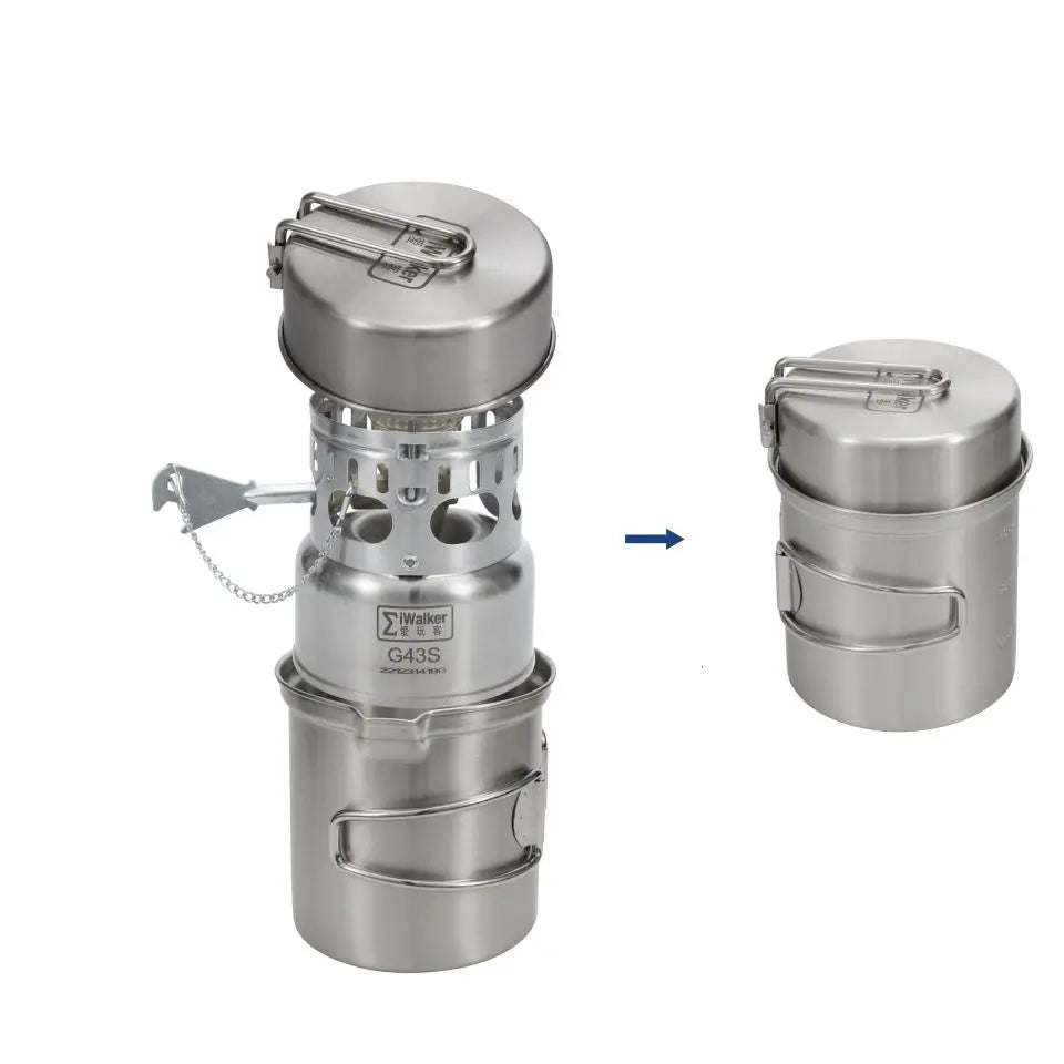 Travel Camping Cooking Set with Silent Burner