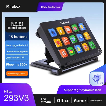 15-Key LCD Streaming Control Pad with Custom Buttons