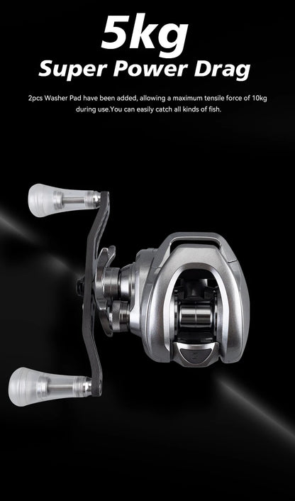 100MG Baitcasting Fishing Reel 5kg Drag 6.3:1 Gear Ratio