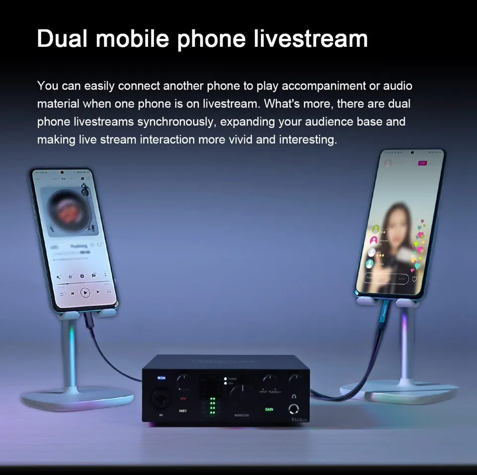 Black Portable Sound Card for Live Streaming & Podcasting