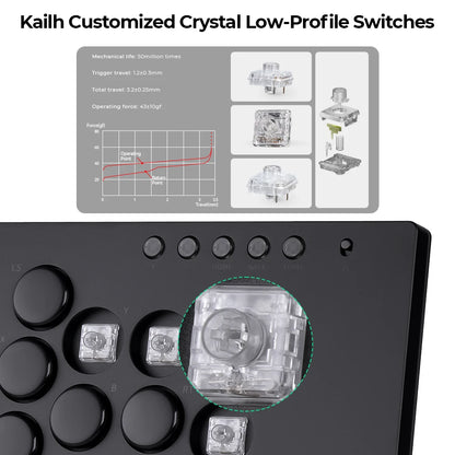 Stickless Fighting Game Arcade Controller with RGB Lighting
