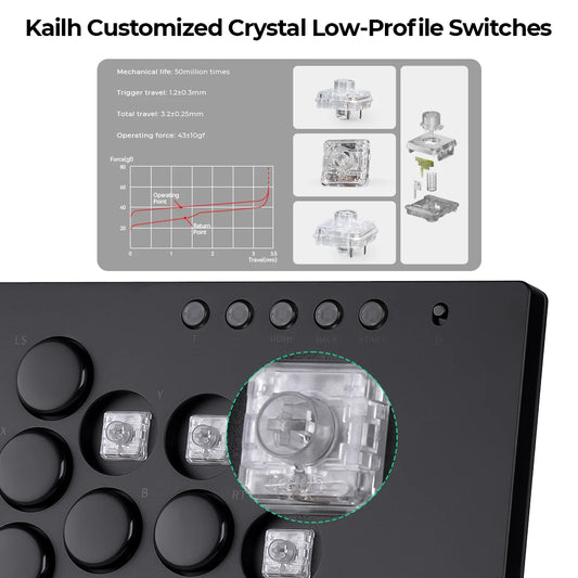 Stickless Fighting Game Arcade Controller with RGB Lighting