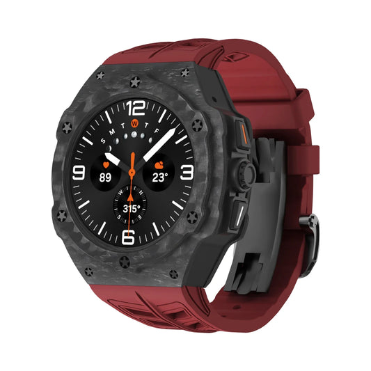 Carbon Fiber Case Rubber Strap for 47mm Ultra Watch