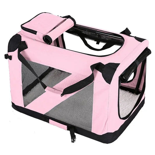 Pink Lightweight Foldable Pet Travel Bag for Car Trips 82×58×58cm