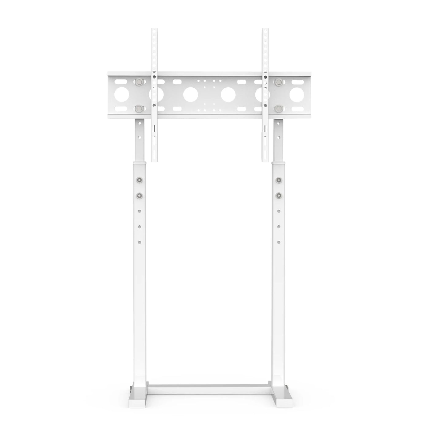 White Adjustable Tall TV Floor Stand for 32–65” Screens