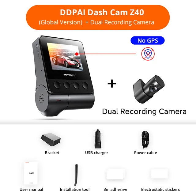 Smart 1944P Dual Dash Cam with Loop Recording Feature