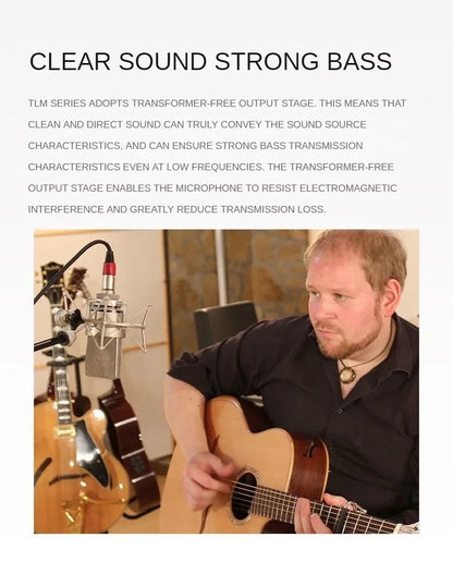 Professional Condenser Studio Microphone for Recording Gold