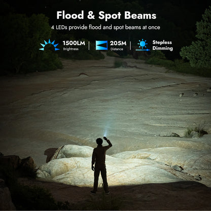 X4 and G5 Black Rechargeable Flashlight Combo