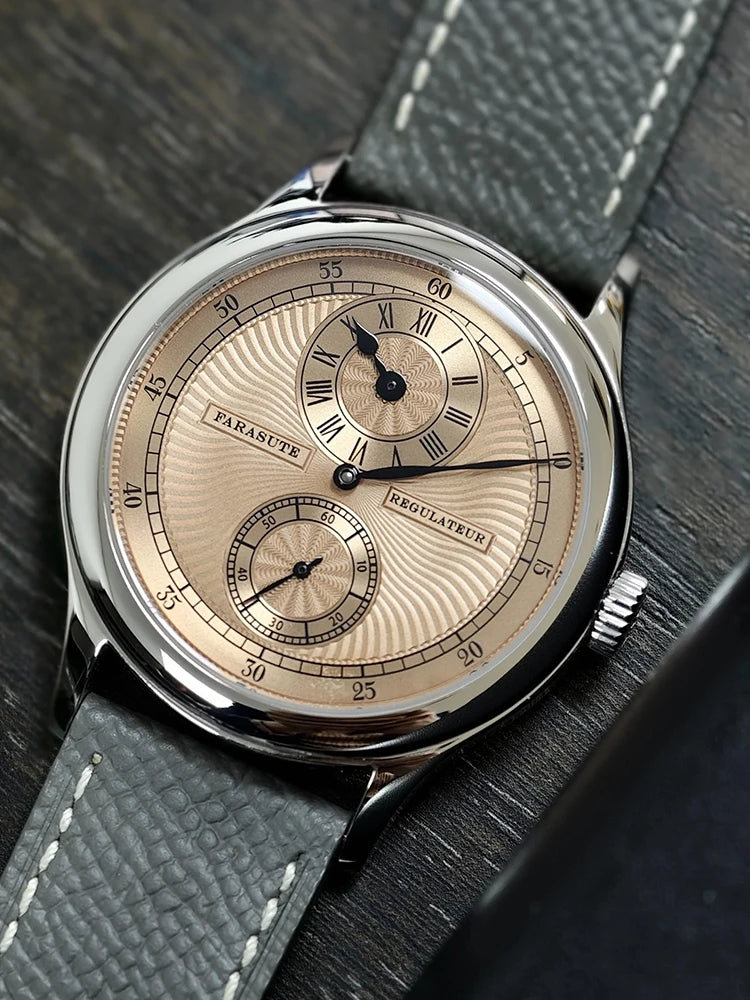 Automatic Mechanical Men’s Watch Sapphire Crystal Waterproof Salmon Dial