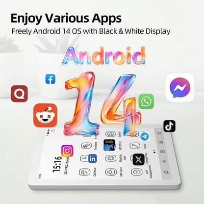 6 Inch E-Ink E-Reader 32GB Android 14 Adjustable Frontlight