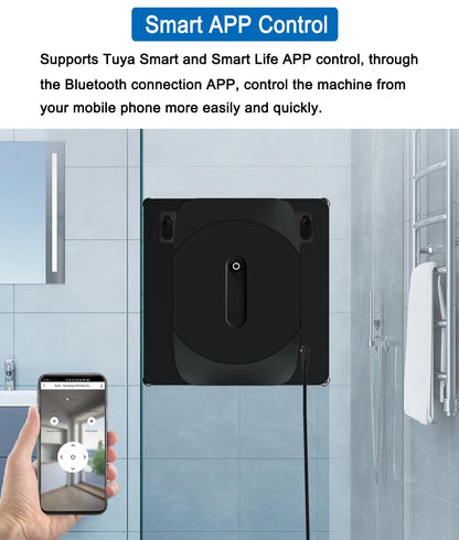 Automatic Glass Cleaner Robot with Water Spray and App