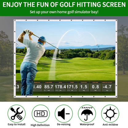 98x98in Silent Golf Training Screen Tear-Resistant Swing Target