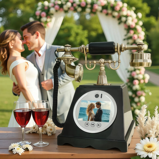 Premium Black Wedding Guestbook Voice Message Recorder